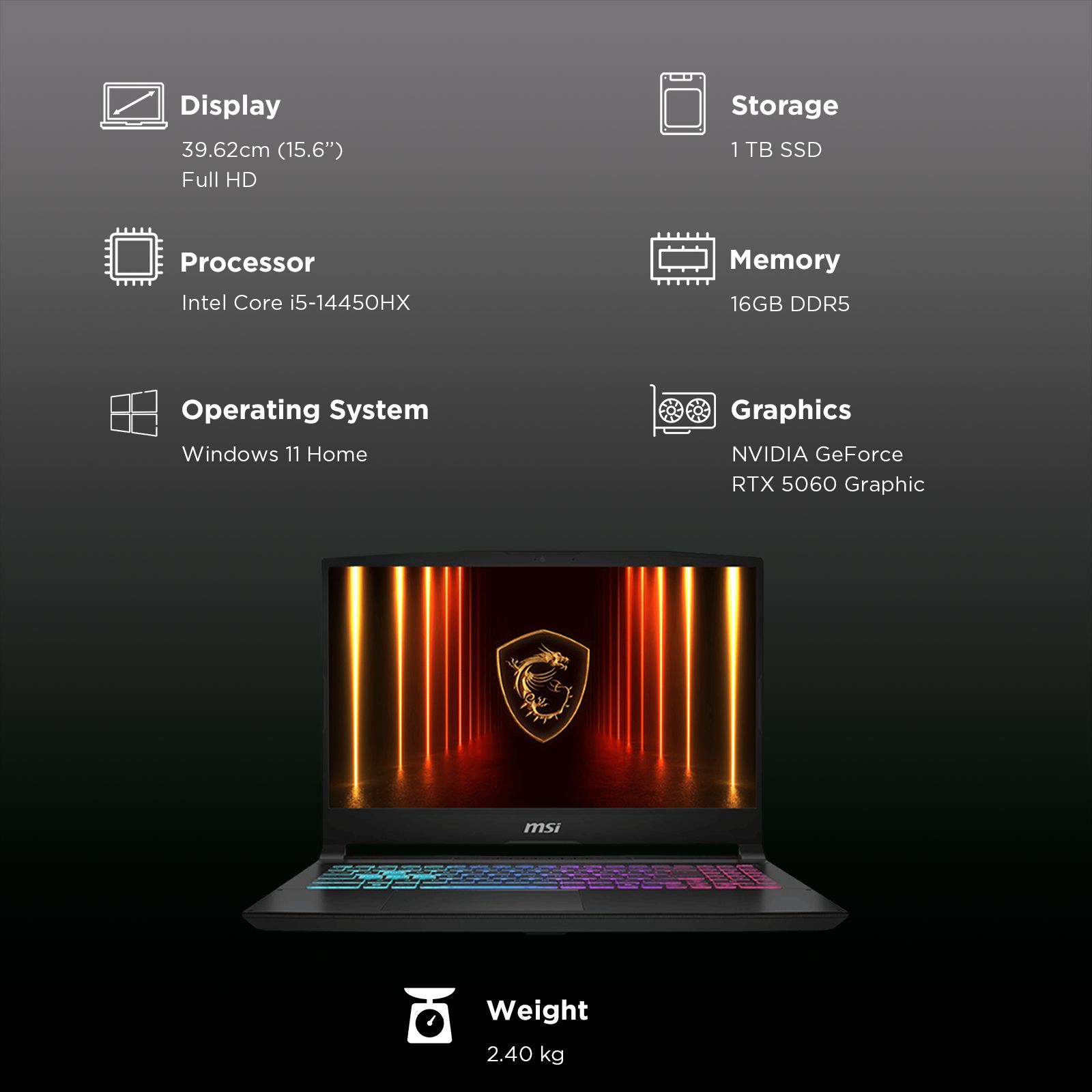 Buy MSI Katana 15 HX B14WFK-641IN Intel Core i5 14th Gen Gaming
